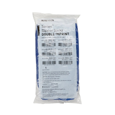 McKesson Terries Adult Slipper Socks Skid-Resistant Tread Sole and Top - 558995_PR - 71