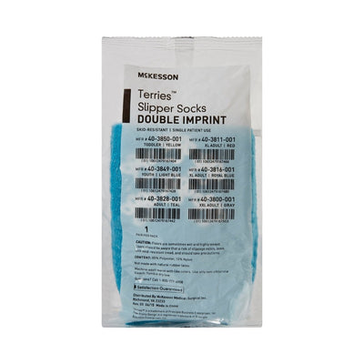 McKesson Terries Adult Slipper Socks Skid-Resistant Tread Sole and Top - 558994_PR - 7