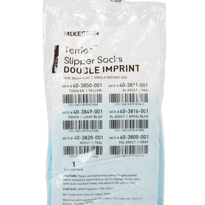 McKesson Terries Youth Slipper Socks Skid-Resistant Tread Sole and Top - 558993_PR - 8