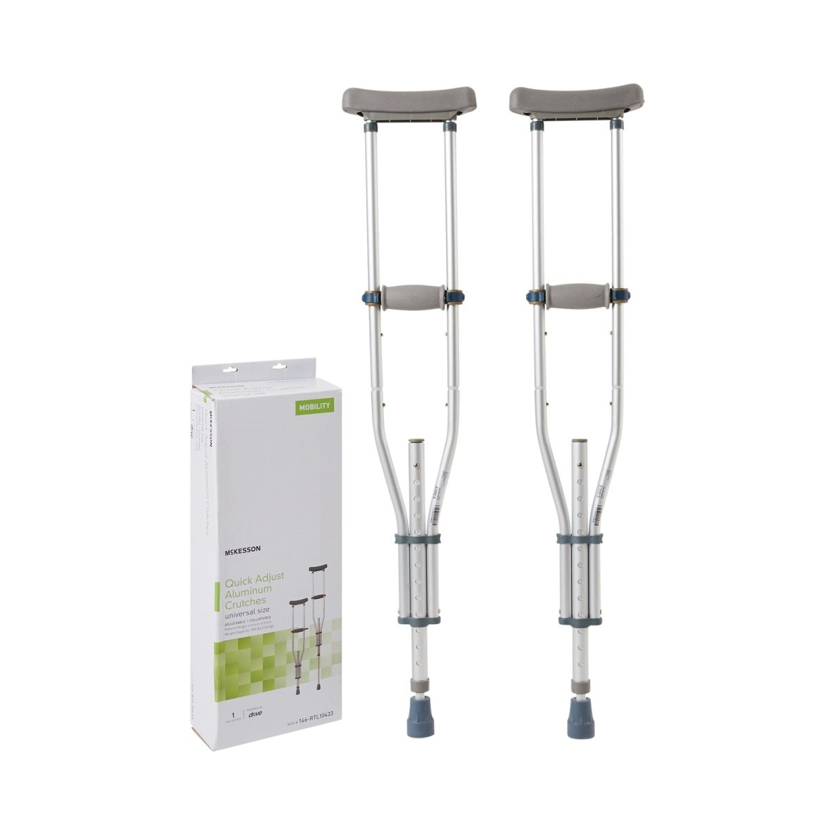 McKesson Underarm Crutches, 4 ft. 6 in. - 6 ft. 6 in. - 1095263_CS - 1