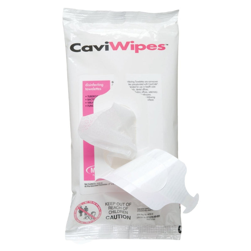 Metrex CaviWipes Surface Disinfectant Alcohol-Based Wipes, Non-Sterile, Disposable, Alcohol Scent, Canister, 6 X 6.75 Inch - 651840_PK - 37