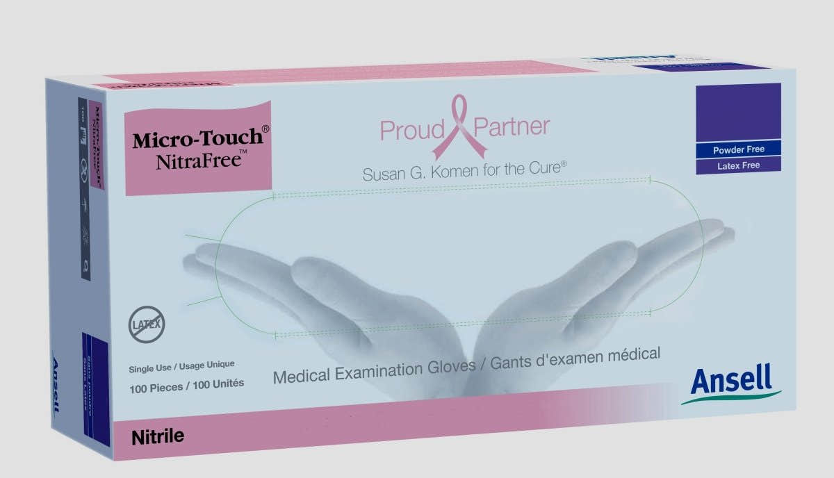Micro-Touch NitraFree Nitrile Exam Glove, Pink - 697232_CS - 1