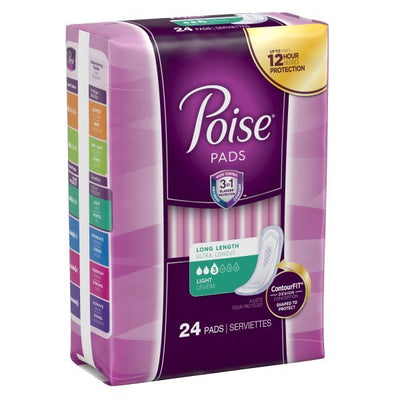 Poise Light Bladder Control Pads, Long Length - 1090350_PK - 2