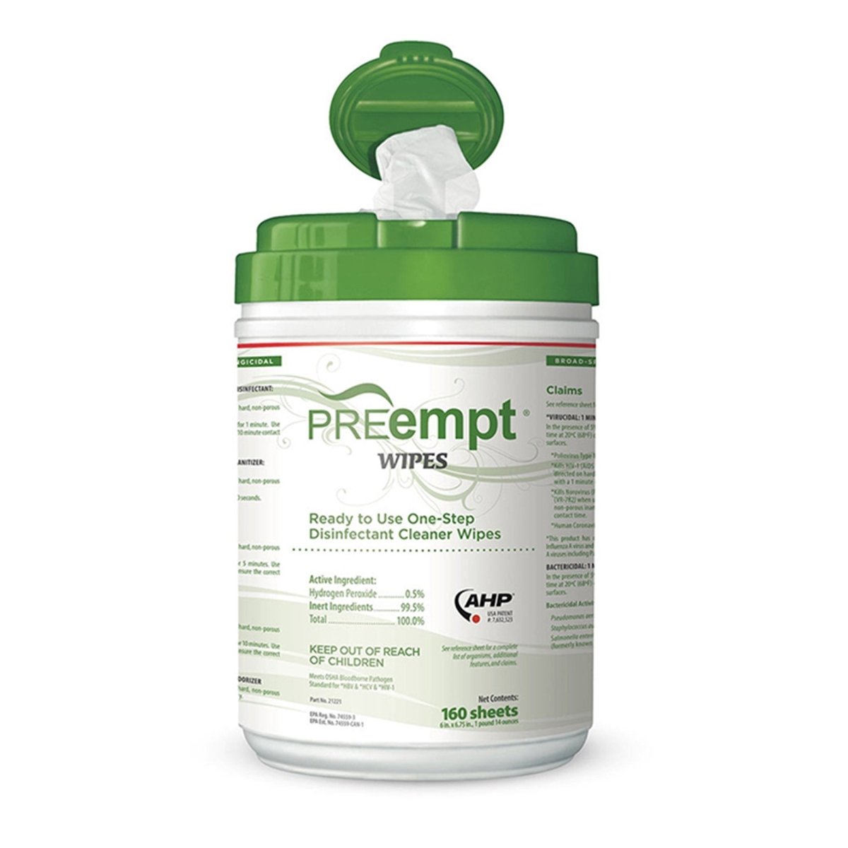 PREempt Surface Disinfectant Cleaner Wipes - 1044095_BX - 1