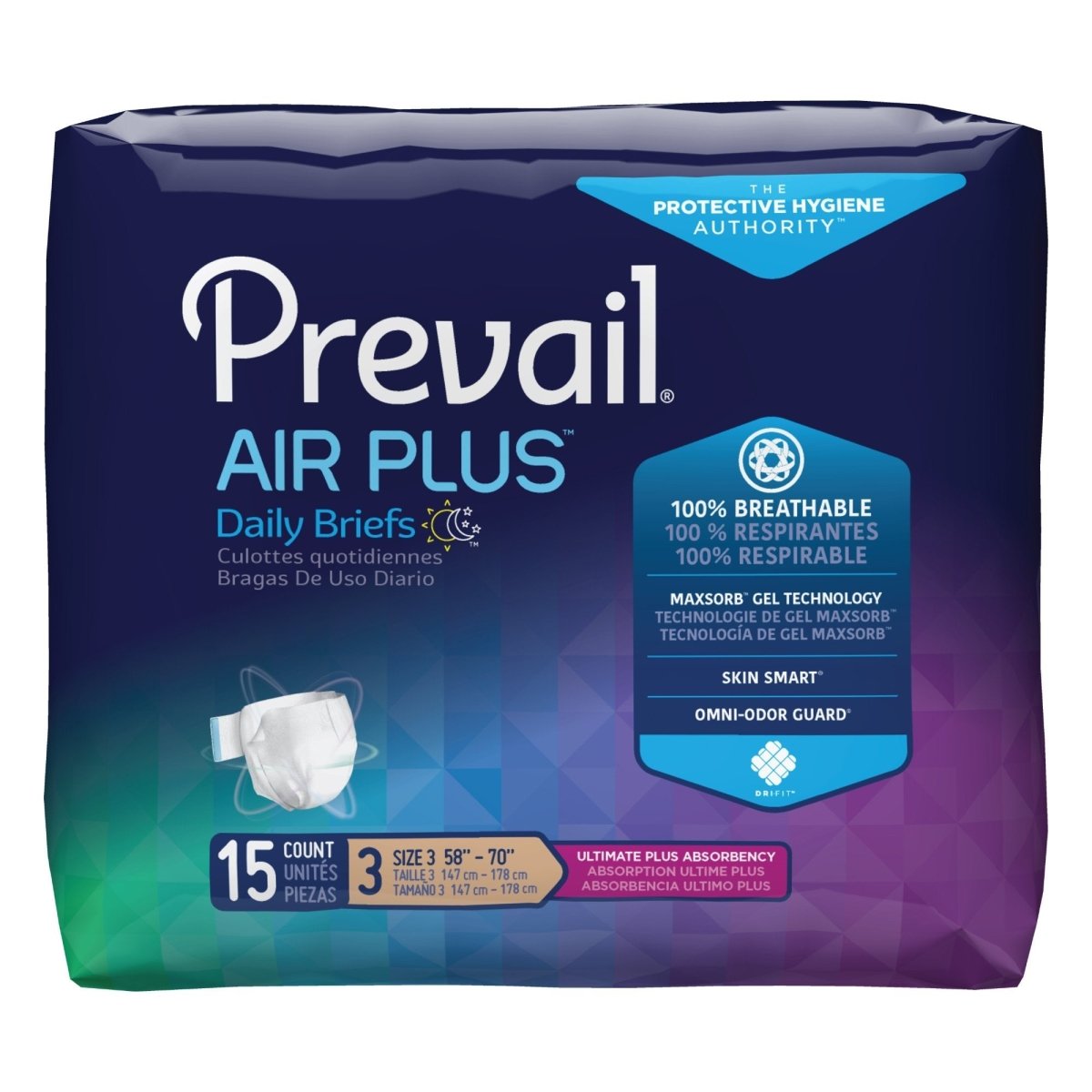 Prevail Air Plus Daily Briefs -Unisex - 1183654_BG - 2