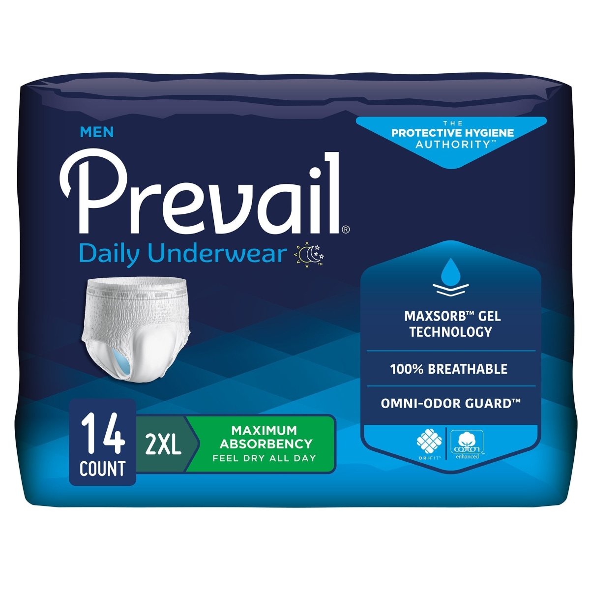 Prevail Daily Underwear Maximum Absorbent Underwear -Male - 1131098_BG - 1