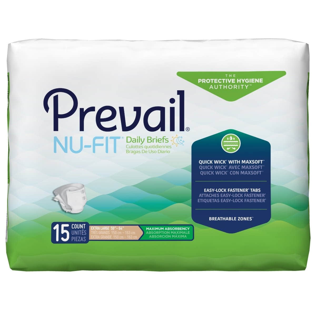 Prevail Nu-Fit Maximum Incontinence Brief -Unisex - 456883_BG - 1