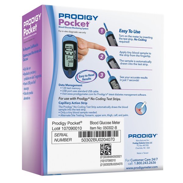 Prodigy Pocket Blood Glucose Meter - 1082215_EA - 2