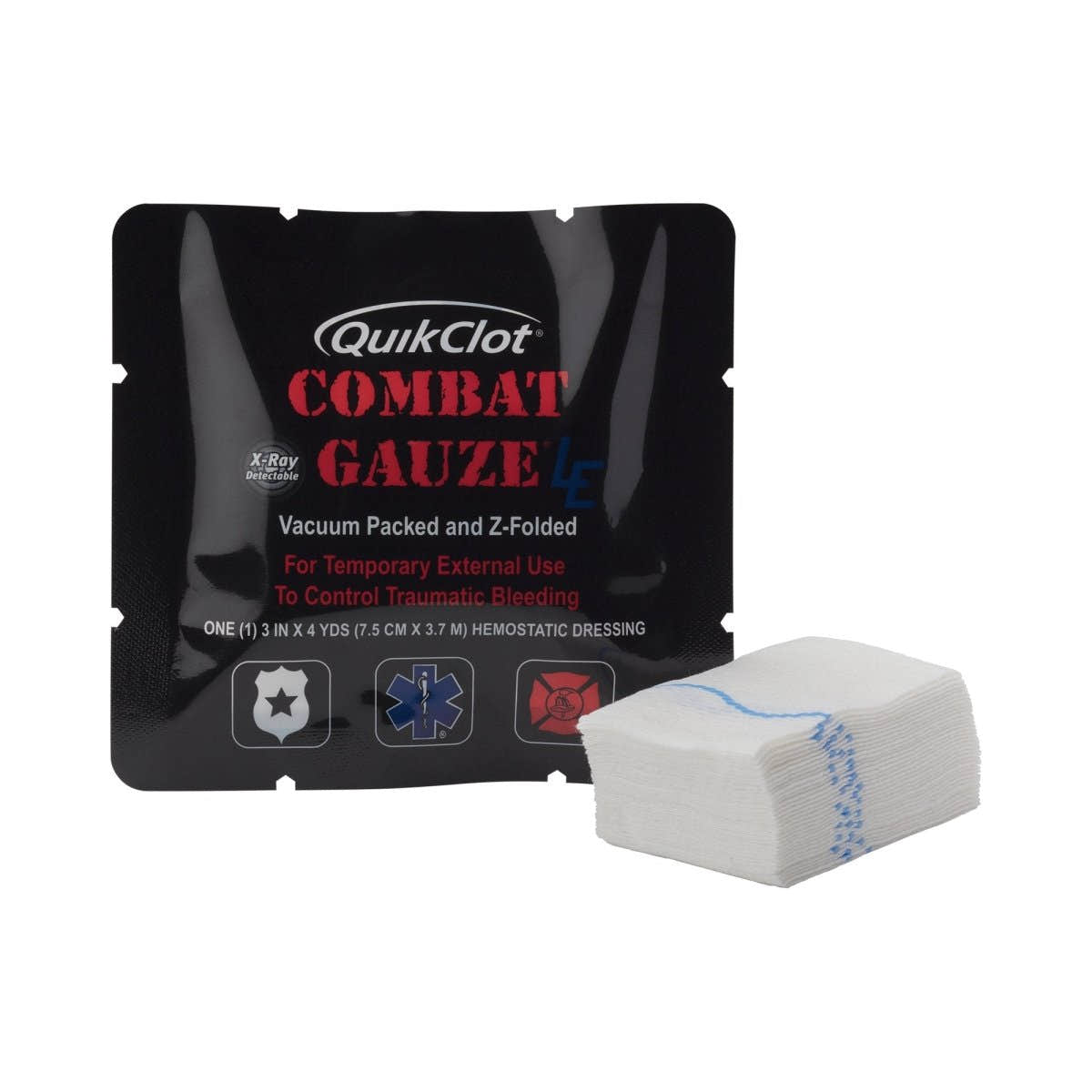 QuikClot Combat Gauze LE Hemostatic Dressing, 3 Inch x 4 Yard - 812748_EA - 1