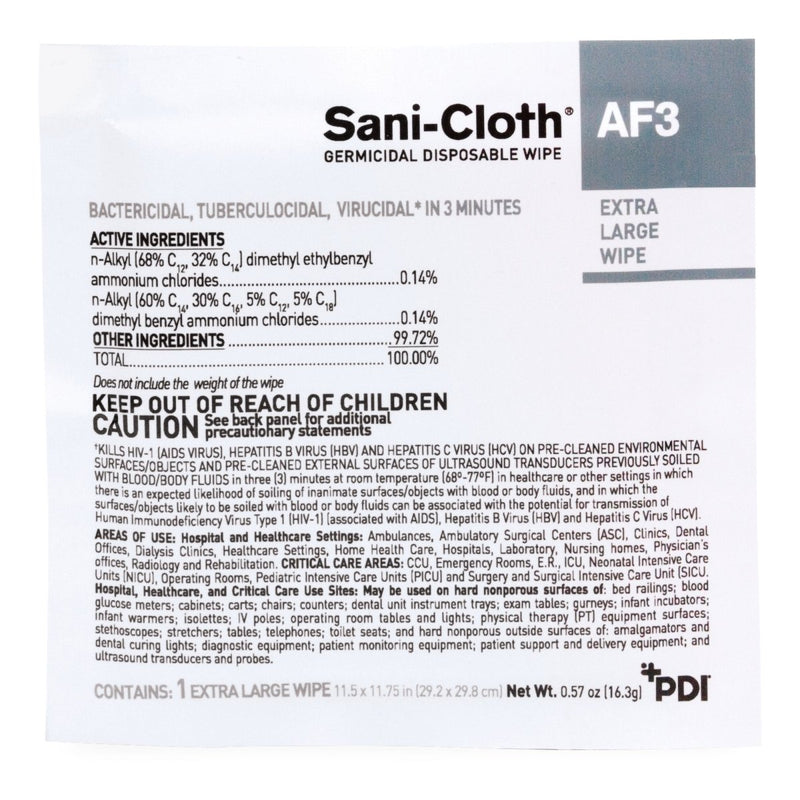 Sani-Cloth AF3 Surface Disinfectant Cleaner Wipes, X-Large Individual Packet - 815082_CS - 4
