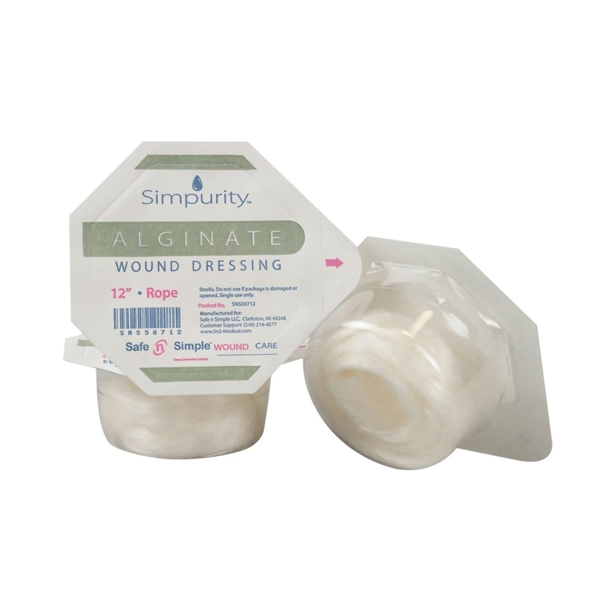 Simpurity Alginate Dressing, 1 x 12 Inch - 938564_BG - 1