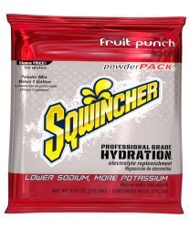 Sqwincher Powder Pack Fruit Punch Electrolyte Replenishment Drink Mix, 23.83 oz. Packet - 1065941_CS - 1