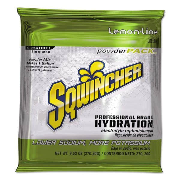 Sqwincher Powder Pack Lemon-Lime Electrolyte Replenishment Drink Mix, 9.53 oz. Packet - 1057725_EA - 1