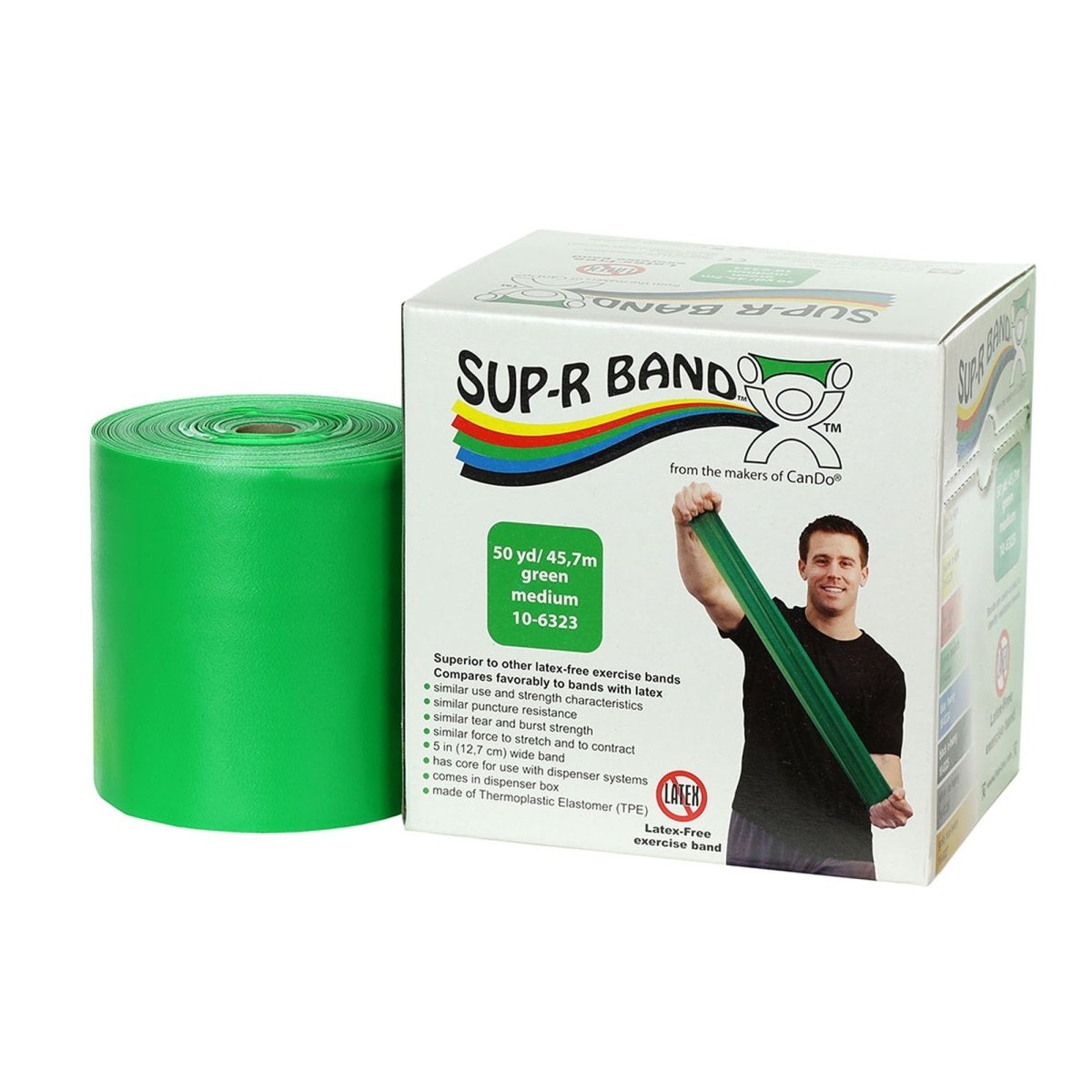 Sup-R Band Exercise Resistance Band, Green, 5 Inch x 50 Yard - 930537_EA - 1