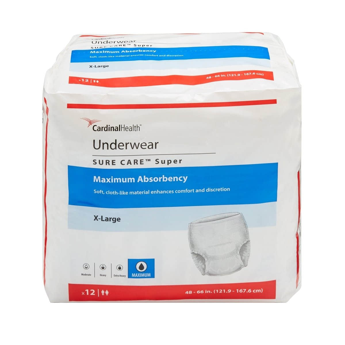 Sure Care Super Protective Incontinence Underwear, White, Adult -Unisex - 547559_BG - 1