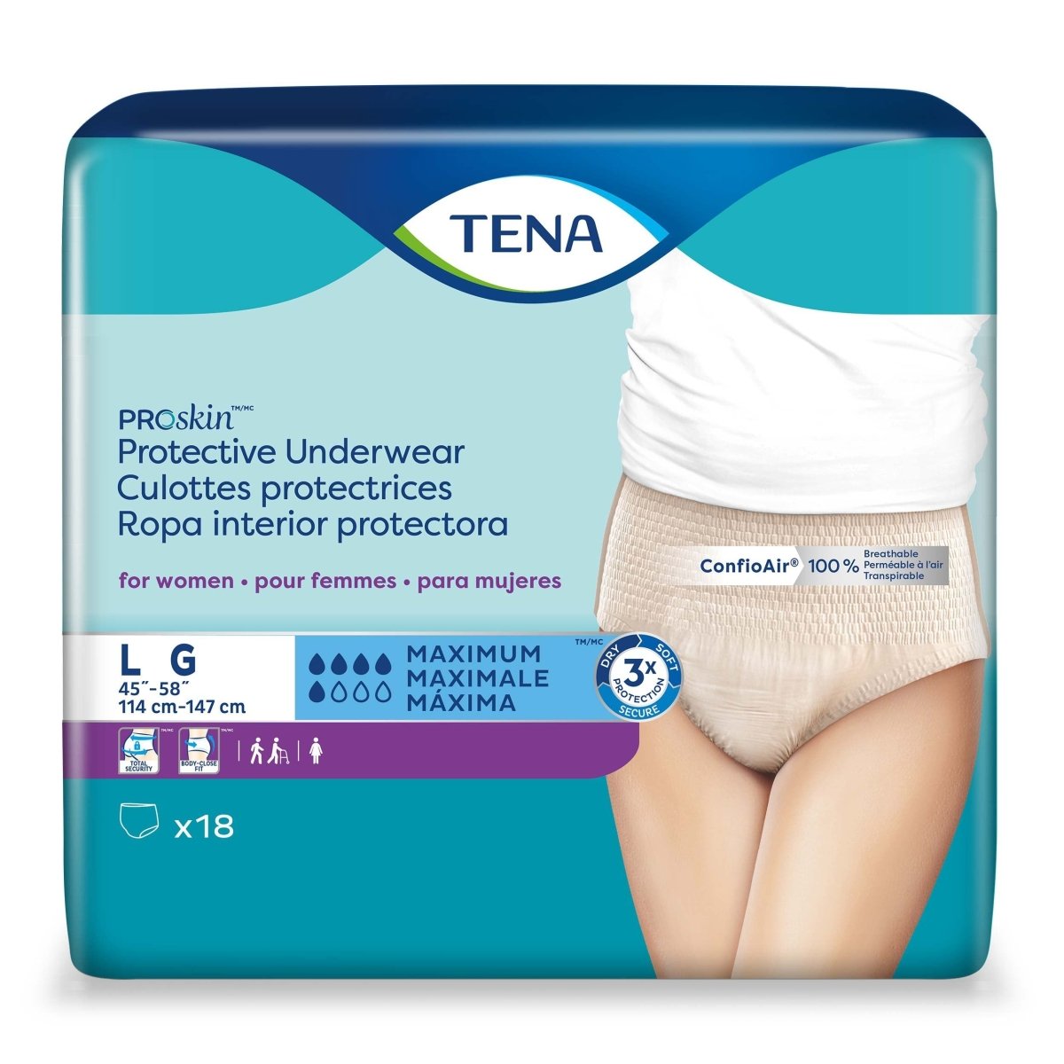 Tena ProSkin Maximum Absorbent Underwear -Female - 1135408_BG - 2