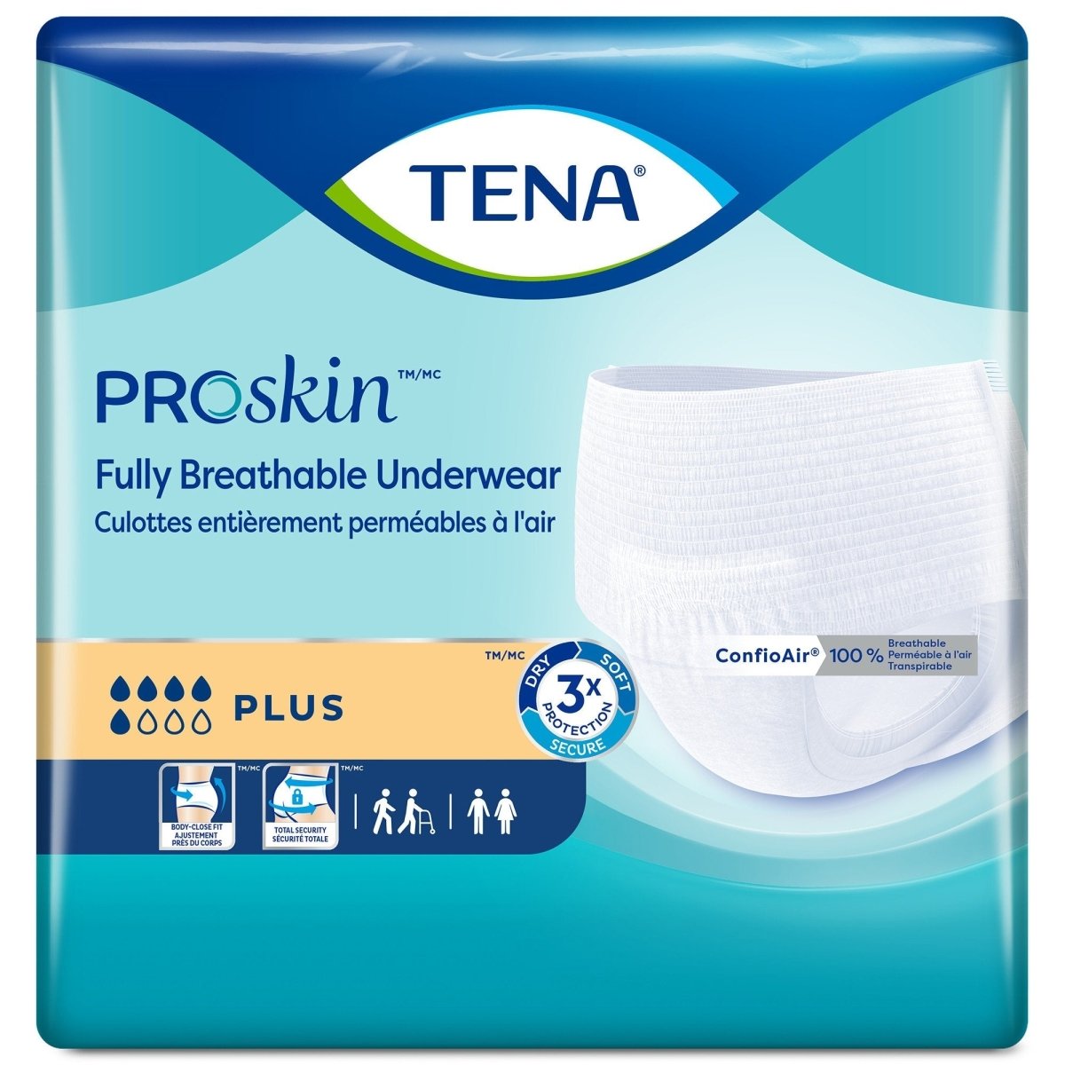TENA ProSkin Plus Fully Breathable Absorbent Underwear -Unisex - 1182392_CS - 1