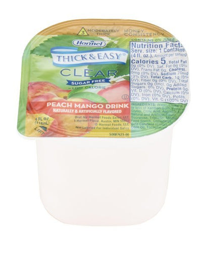 Thick & Easy Clear Honey Consistency Sugar-Free Peach Mango Thickened Beverage, 4 oz. Cup - 1058823_CS - 1