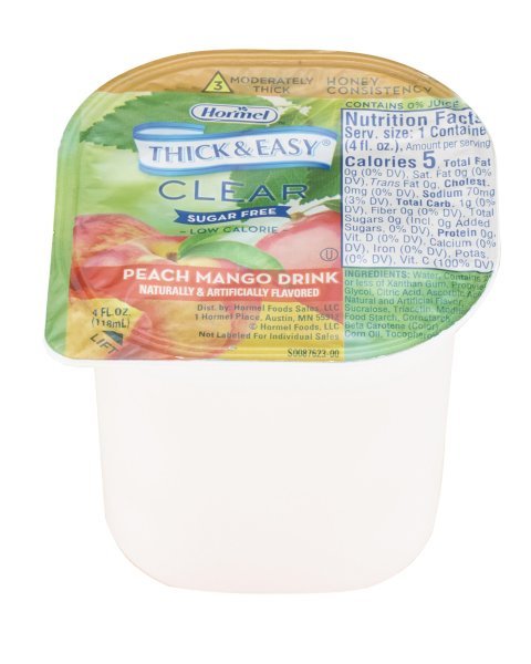 Thick & Easy Clear Honey Consistency Sugar-Free Peach Mango Thickened Beverage, 4 oz. Cup - 1058823_CS - 1