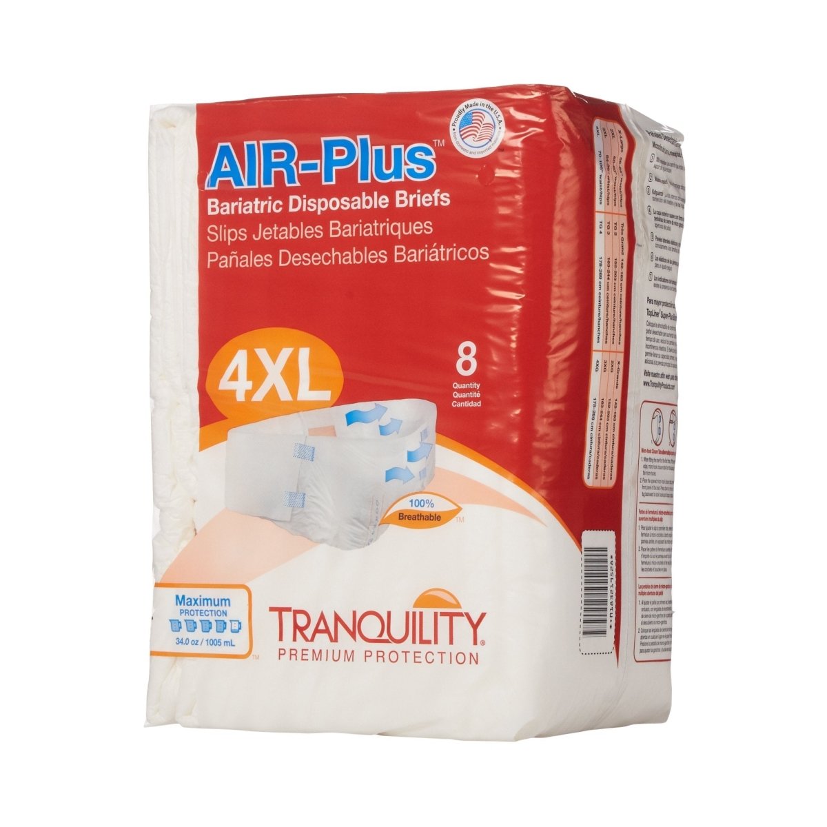 Tranquility AIR-Plus Maximum Protection Bariatric Incontinence Brief -Unisex - 763435_BG - 1