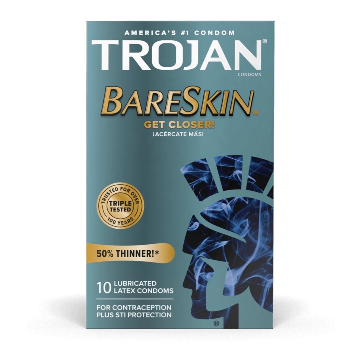 Trojan Bareskin Lubricated Latex Condom - 1193266_BX - 1