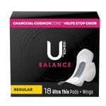 U By Kotex Balance Ultra Thin Charcoal Pads With Wings - 1224718_CS - 1