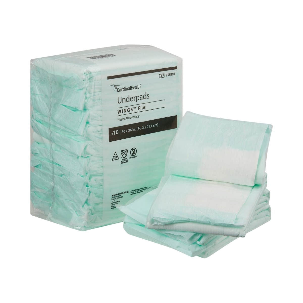 Wings Plus Heavy Absorbency Underpads, 30 X 36 Inch - 188192_BG - 1